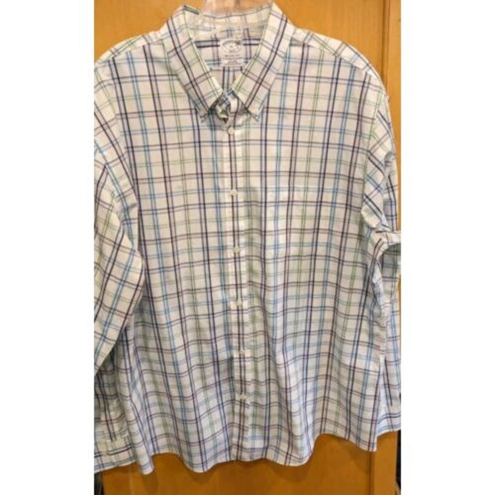 Brooks Brothers REGENT Fit Men's Button up  1818‎ 100% Cotton  XL Checked